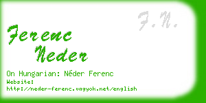 ferenc neder business card